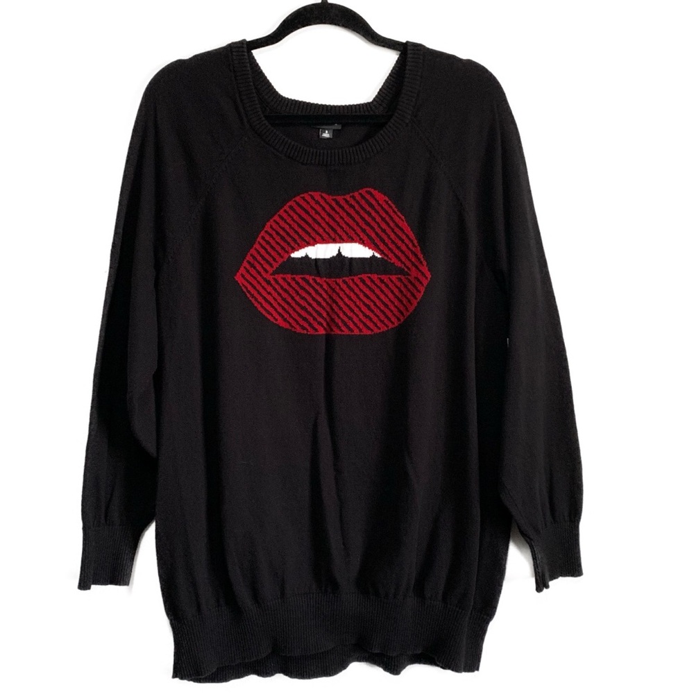 Torrid 100% Cotton Graphic Lips Knit Sweater